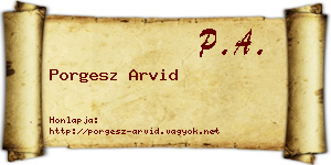 Porgesz Arvid névjegykártya